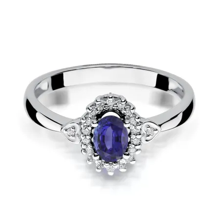 Złoty Pierścionek Tanzanit Diamenty Próba 585