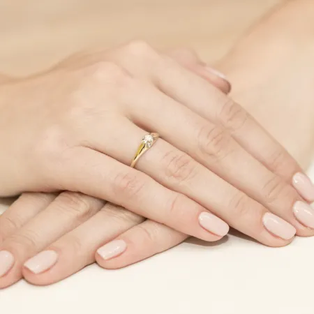 Pierścionek Zaręczynowy Brylant Białe Złoto 585