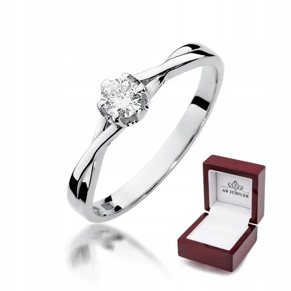 Pierścionek Zaręczynowy Brylant 0,23ct 585 Grawer