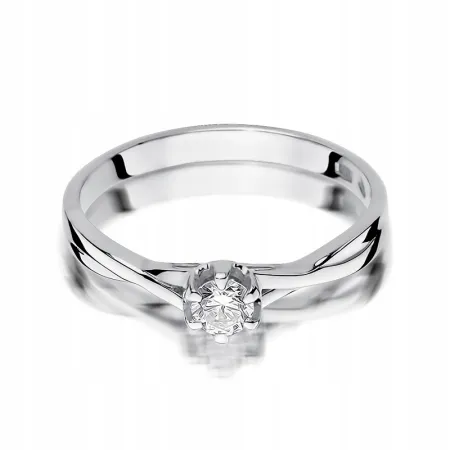 Pierścionek Zaręczynowy Brylant 0,23ct 585 Grawer