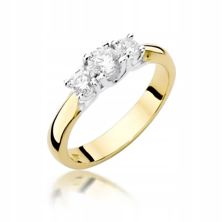 Zaręczynowy 585 Pierścionek Brylanty Białe Złoto