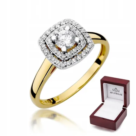 Złoty Elegancki Pierścionek 585 Brylanty 0,50ct