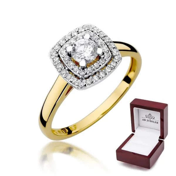 Złoty Elegancki Pierścionek 585 Brylanty 0,50ct