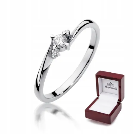 Pierścionek Brylant 0,12ct Białe Złoto Próba 585