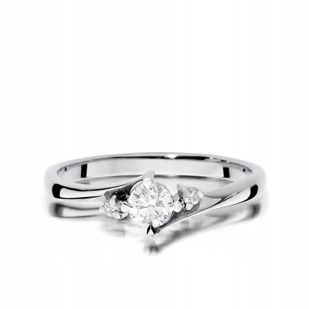 Złoty Zaręczynowy 585 Pierścionek Brylant 0,28ct