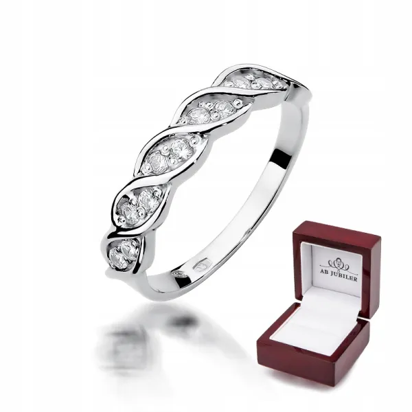 Pierścionek Brylanty 0,20ct Białe Złoto 585 Grawer