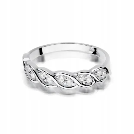Pierścionek Brylanty 0,20ct Białe Złoto 585 Grawer