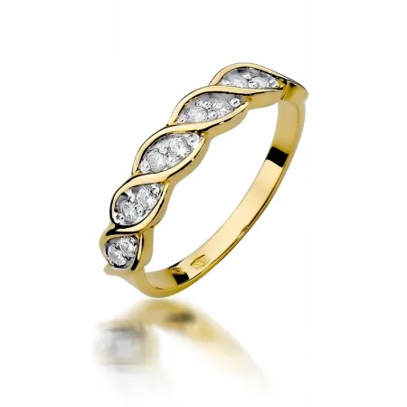 Pierścionek Brylanty 0,20ct Białe Złoto 585 Grawer