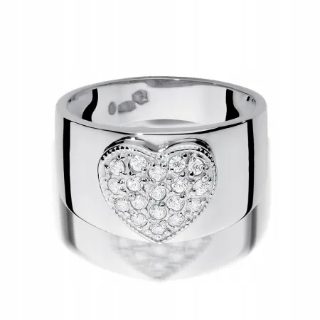 Pierścionek Białe Złoto 585 Serce Brylanty 0,26ct