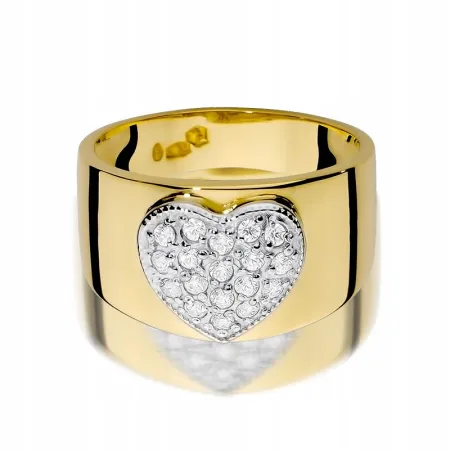 Pierścionek Białe Złoto 585 Serce Brylanty 0,26ct