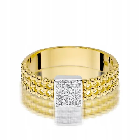 Pierścionek Zaręczynowy 585 Brylanty Białe Złoto