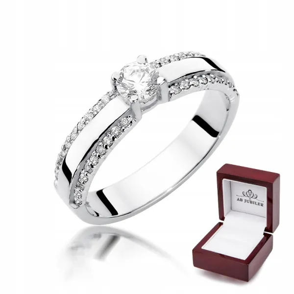 Pierścionek Brylanty 0,45ct Białe Złoto Próba 585