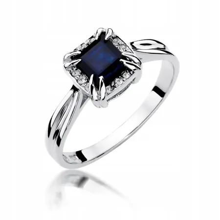 Złoty Elegancki Pierścionek 585 Szafir 0,70ct