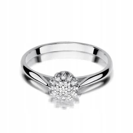 Pierścionek 585 Zaręczynowy Brylanty Białe Złoto