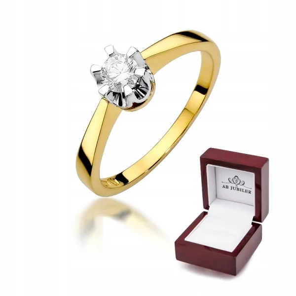 Złoty 14K Pierścionek Zaręczynowy Brylant 0,25ct