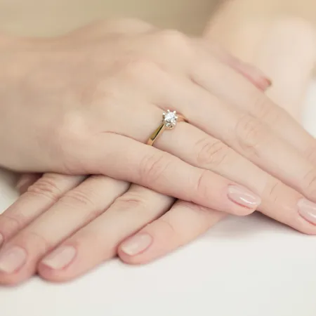 Złoty 14K Pierścionek Zaręczynowy Brylant 0,25ct