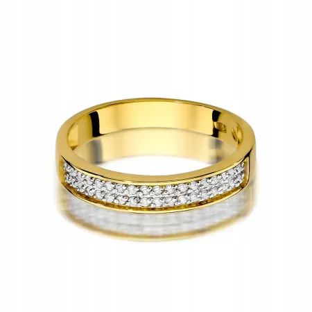 Pierścionek Białe Złoto 585 Brylant 0,18ct Grawer