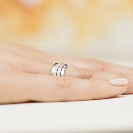 Pierścionek 585 Białe Złoto Brylant Grawer Prezent