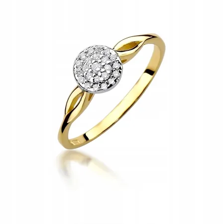 Pierścionek 585 Białe Złoto Brylant 0,12ct Prezent
