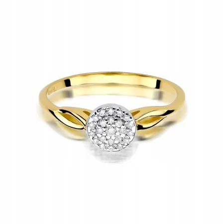 Pierścionek 585 Białe Złoto Brylant 0,12ct Prezent