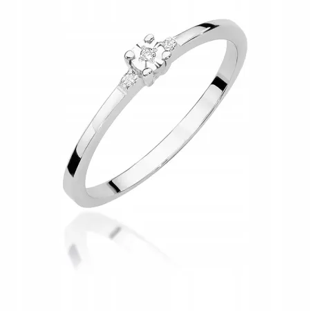 Złoty 585 Pierścionek Zaręczynowy Brylanty Grawer