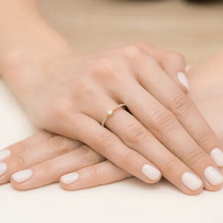 Pierścionek Zaręczynowy Brylanty 585 Białe Złoto