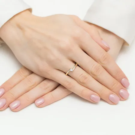 Pierścionek 585 Diamenty 0.14ct Złoto Żółte