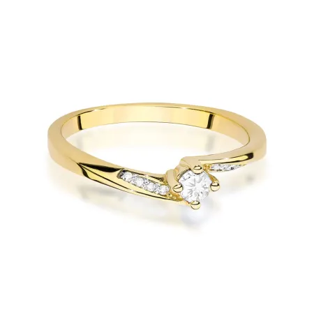 Pierścionek 585 Diamenty 0.14ct Złoto Żółte