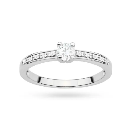 Złoty Pierścionek 585 Diament Laboratoryjny 0.20ct