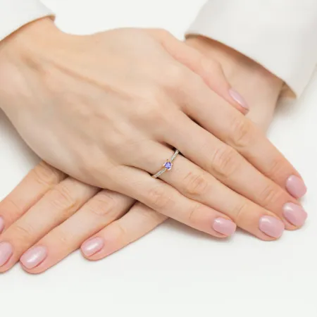 Pierścionek 585 Tanzanit Brylanty Złoto Żółte