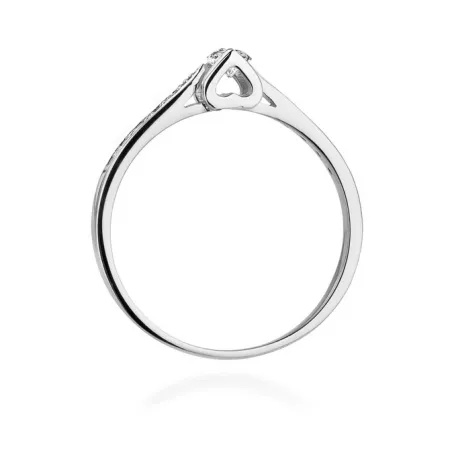 Złoty 585 Pierścionek Brylanty 0,15ct Białe Złoto