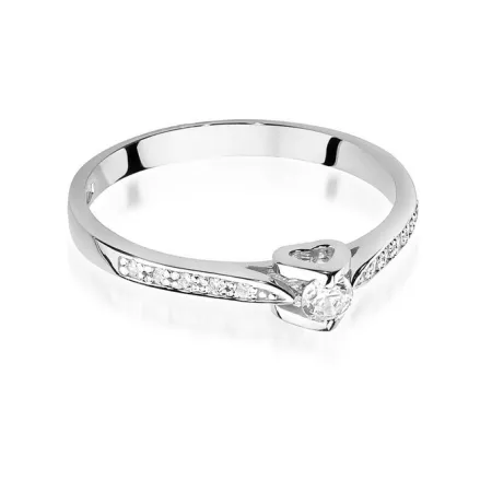 Złoty 585 Pierścionek Brylanty 0,15ct Elegancki