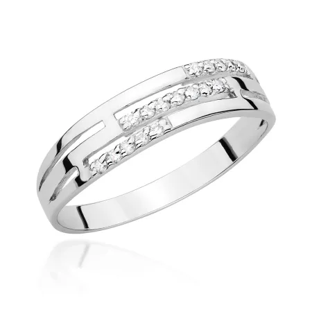 Pierścionek Obrączka Białe Złoto Brylanty Grawer