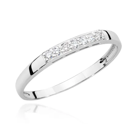Pierścionek 585 Białe Złoto Obrączka Brylanty