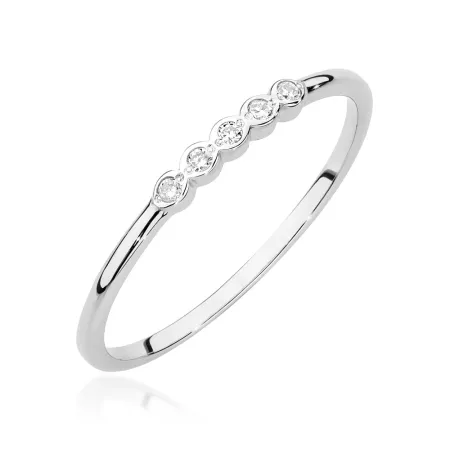 Złoty Delikatny 585 Pierścionek Brylanty Prezent