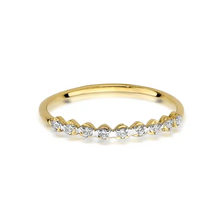 Złoty Damski 585 Pierścionek Zaręczynowy Brylanty