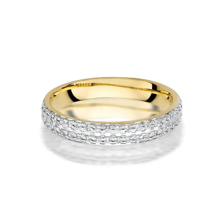 Złoty Elegancki Pierścionek Brylanty Grawer pr 585