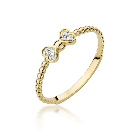 Pierścionek Kokardka Brylant Białe Złoto Próba 585