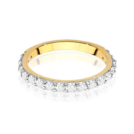 Złoty Pierścionek z Diamentami Grawer Próba 585