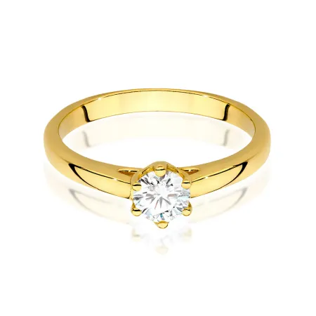 Pierścionek Białe Złoto Brylant 0,40ct 585 Grawer