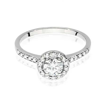Pierścionek 585 Brylanty 0.74ct Białe Złoto Grawer