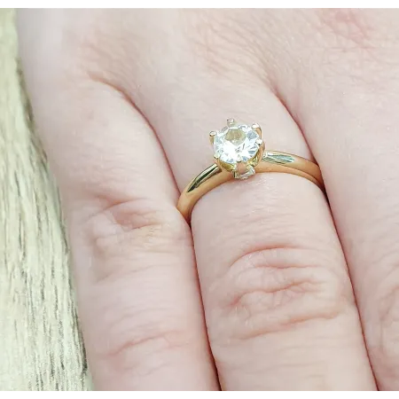 Pierścionek Biały Szafir Brylanty 585 Białe Złoto