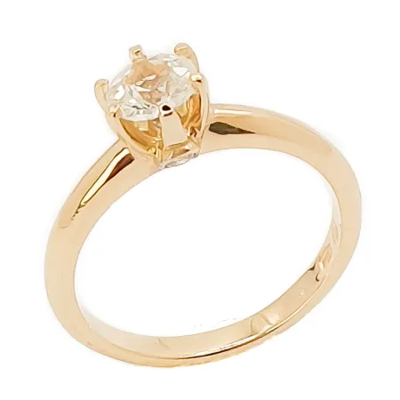 Zaręczynowy Pierścionek 585 Biały Szafir Brylanty