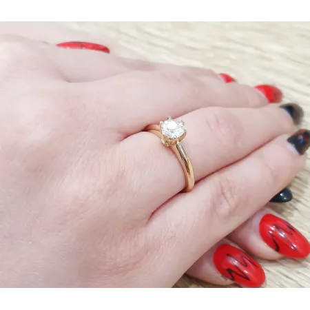 Zaręczynowy Pierścionek 585 Biały Szafir Brylanty