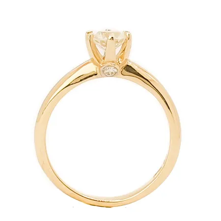 Zaręczynowy Pierścionek 585 Biały Szafir Brylanty