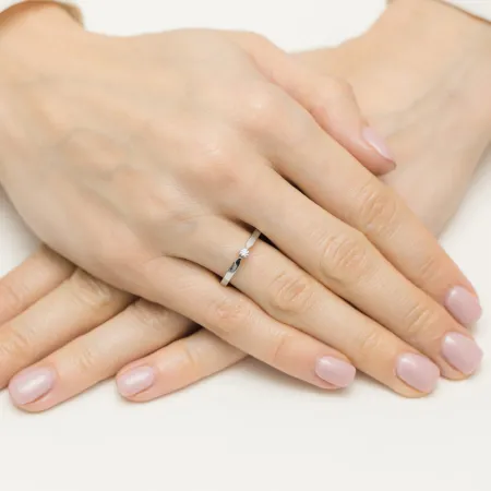 Zaręczynowy 14K Pierścionek Brylant Grawer