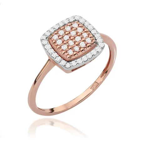 Pierścionek  Diamenty Grawer 0,28ct Różowe Złoto