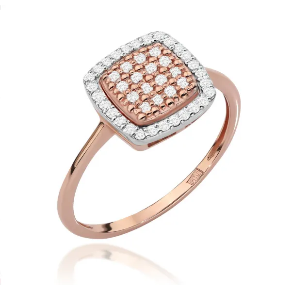 Pierścionek  Diamenty Grawer 0,28ct Różowe Złoto