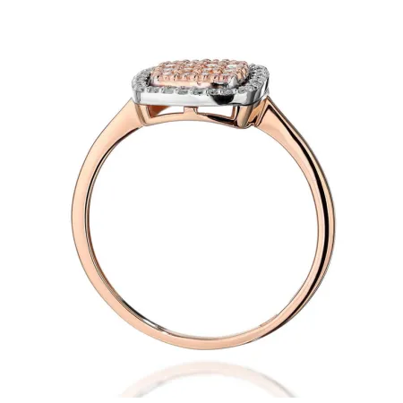 Pierścionek  Diamenty Grawer 0,28ct Różowe Złoto