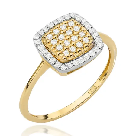 Pierścionek 14K z Diamentami Grawer 0,28ct